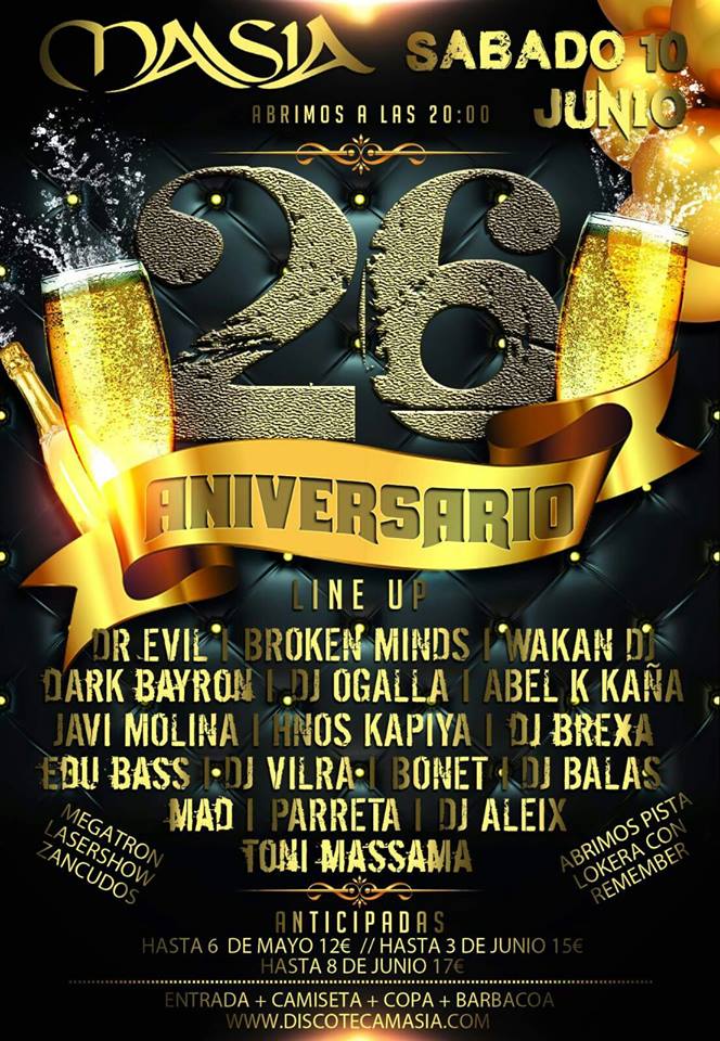 [SESIONES] 26 Aniversario Discoteca Masia 10-06-2017